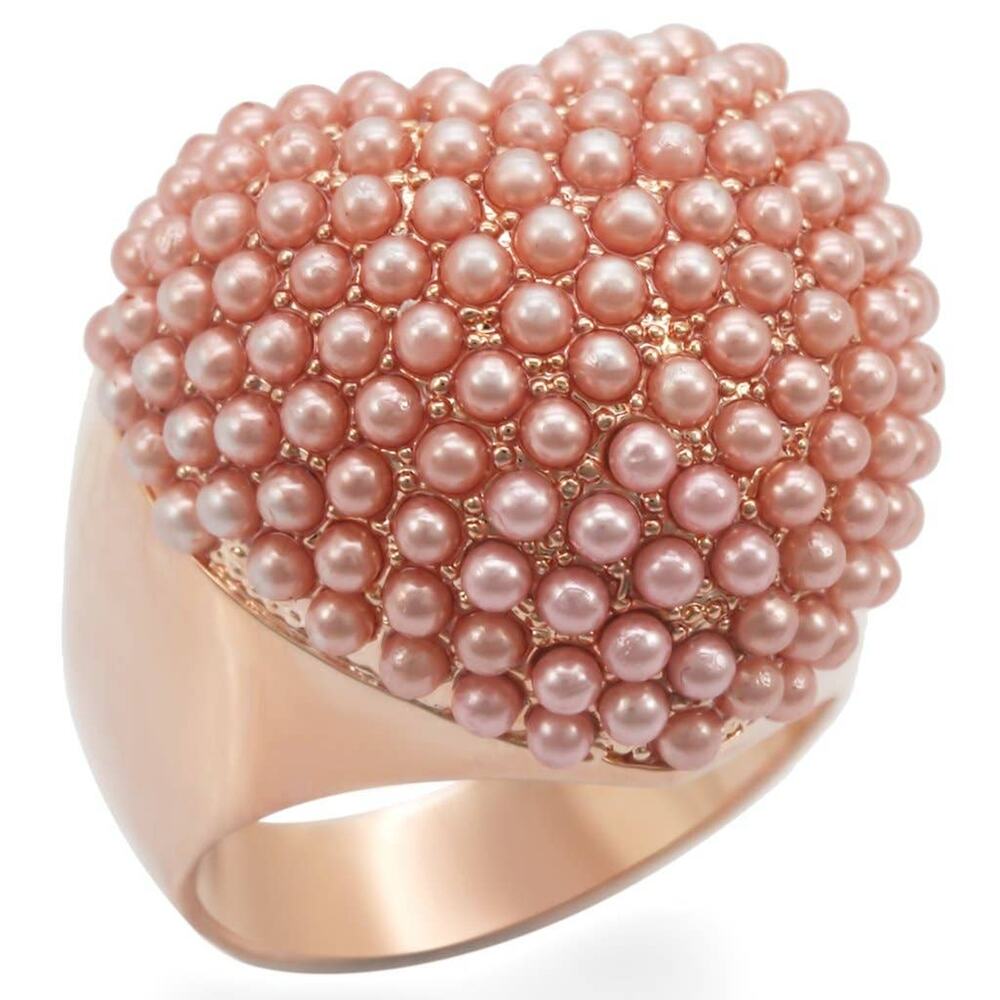 Rose Gold Pearlescence Ring | Brass Band with Rose Pearl